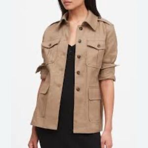 Banana Republic Tan Utility Jacket with Structured Design